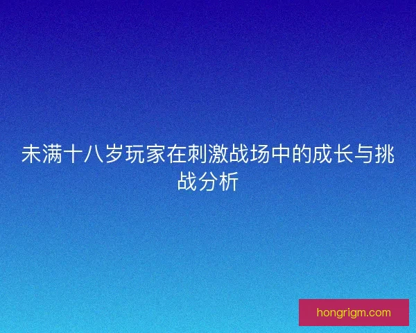 未满十八岁玩家在刺激战场中的成长与挑战分析
